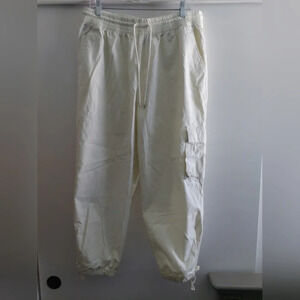 Nike Sportswear High Rise Textured Cargo Joggers ivory Off white XL Athleisure
